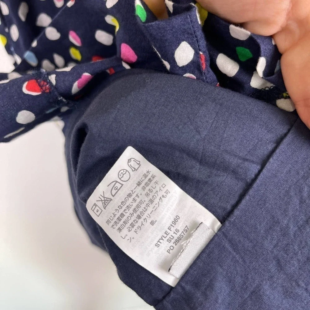 J. Crew Sundress Ratti Happy Cat Print Confetti Navy Blue Midi Dress Women's 00